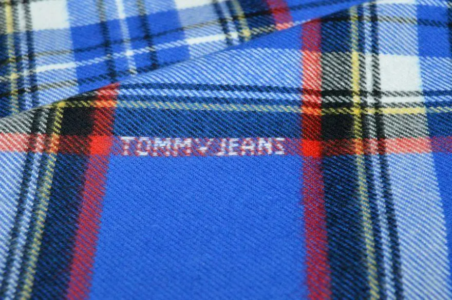 TESSUTO FLANELLA PURO COTONE TARTAN AZZURRO