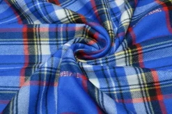 TESSUTO FLANELLA PURO COTONE TARTAN AZZURRO