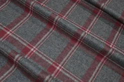 TESSUTO FLANELLA SCACCO GRIGIO ROSSO