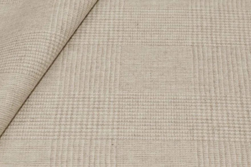 TESSUTO FLANELLINA MISTO CASHMERE PRINCIPE DI GALLES BEIGE