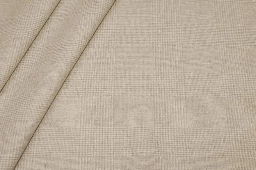 TESSUTO FLANELLINA MISTO CASHMERE PRINCIPE DI GALLES BEIGE