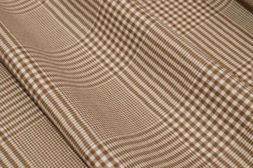 TESSUTO FLANELLINA PURA LANA PRINCIPE DI GALLES BEIGE