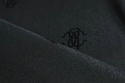TESSUTO FODERA ELASTICIZZATA NERA CON LOGO