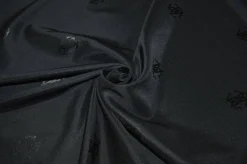 TESSUTO FODERA ELASTICIZZATA NERA CON LOGO