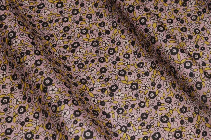 TESSUTO FODERA FANTASIA FIORELLINO ROSA ANTICO