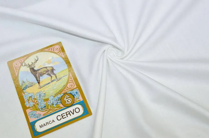 TESSUTO FODERA TASCHE PURO COTONE SPINATINO BIANCO