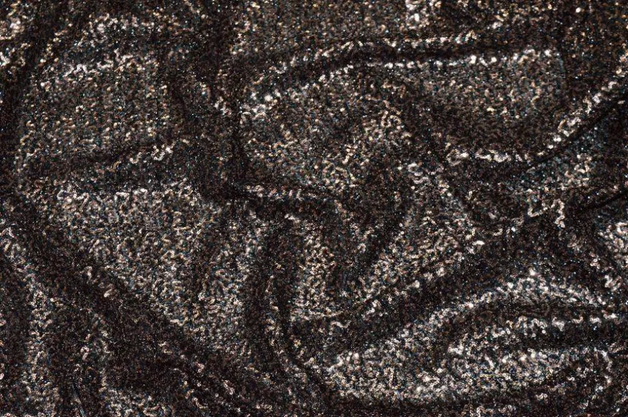 TESSUTO FONDO LUREX CON PAILLETTES CUCITE COLOR RAME