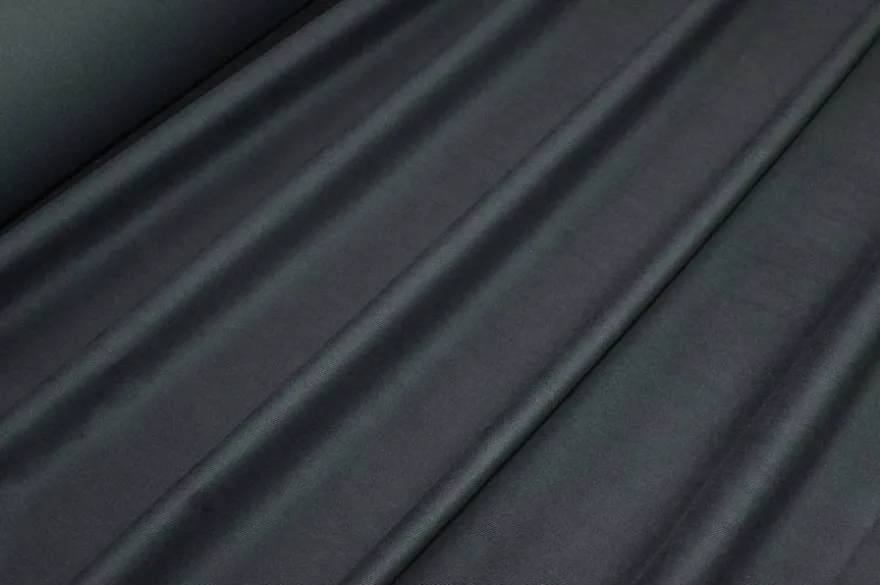 TESSUTO GABARDINE COTONE MISTO CASHMERE MANO PESCA GRIGIO SCURO