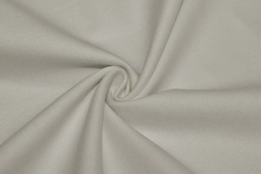TESSUTO GABARDINE COTONE MISTO CASHMERE MANO PESCA CENERE