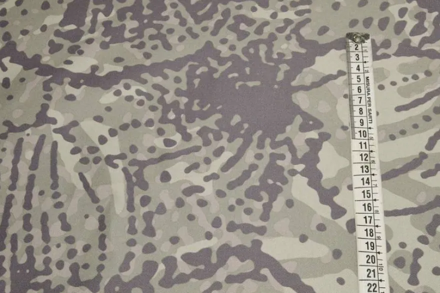 TESSUTO GABARDINE COTONE STREATCH FANTASIA ASTRATTA VERDE MILITARE