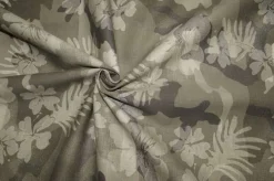 TESSUTO GABARDINE COTONE STREATCH FANTASIA FLOREALE CAMOUFLAGE