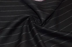 TESSUTO GABARDINE PURA LANA MADE IN ENGLAND GESSATO NERO