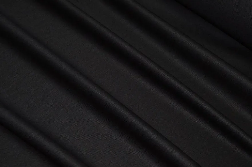 TESSUTO GABARDINE PURO COTONE PESANTE NERO