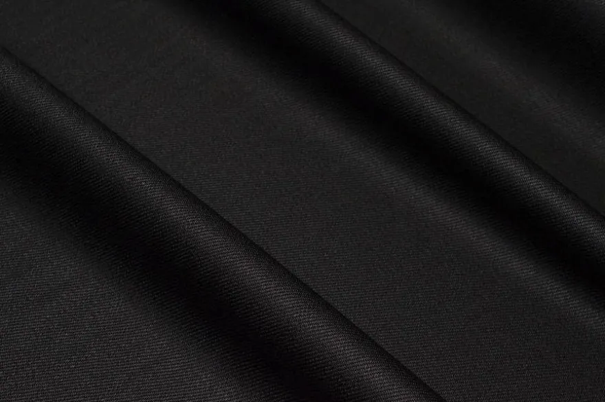 TESSUTO GABARDINE PURO COTONE PESANTE NERO