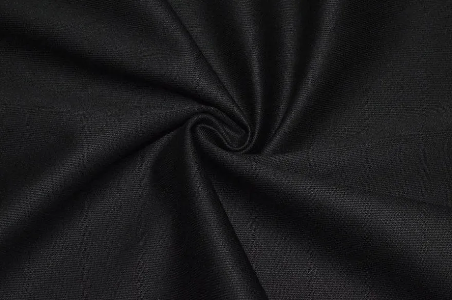 TESSUTO GABARDINE PURO COTONE PESANTE NERO
