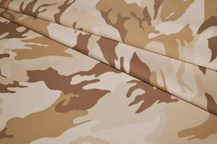 TESSUTO GABARDINE STREATCH FANTASIA MIMETICO SABBIA