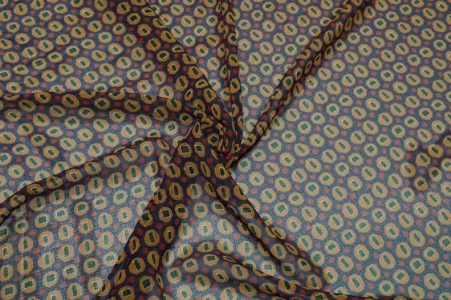 TESSUTO GEORGETTE FANTASIA GEOMETRICA