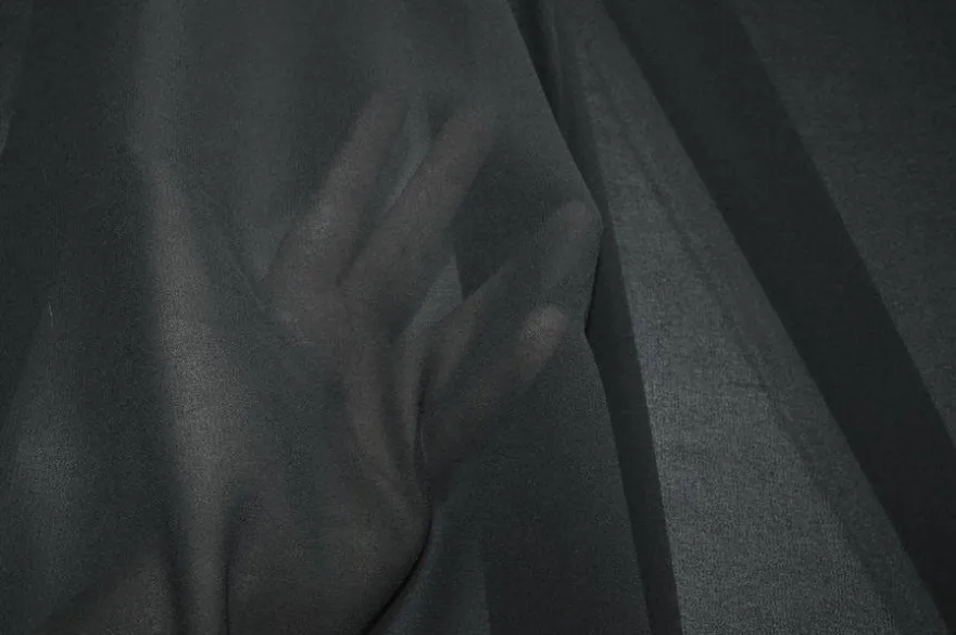 TESSUTO GEORGETTE NERO