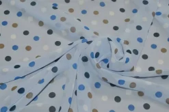 TESSUTO GEORGETTE POIS AZZURRO