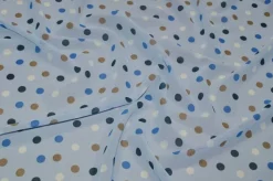TESSUTO GEORGETTE POIS AZZURRO