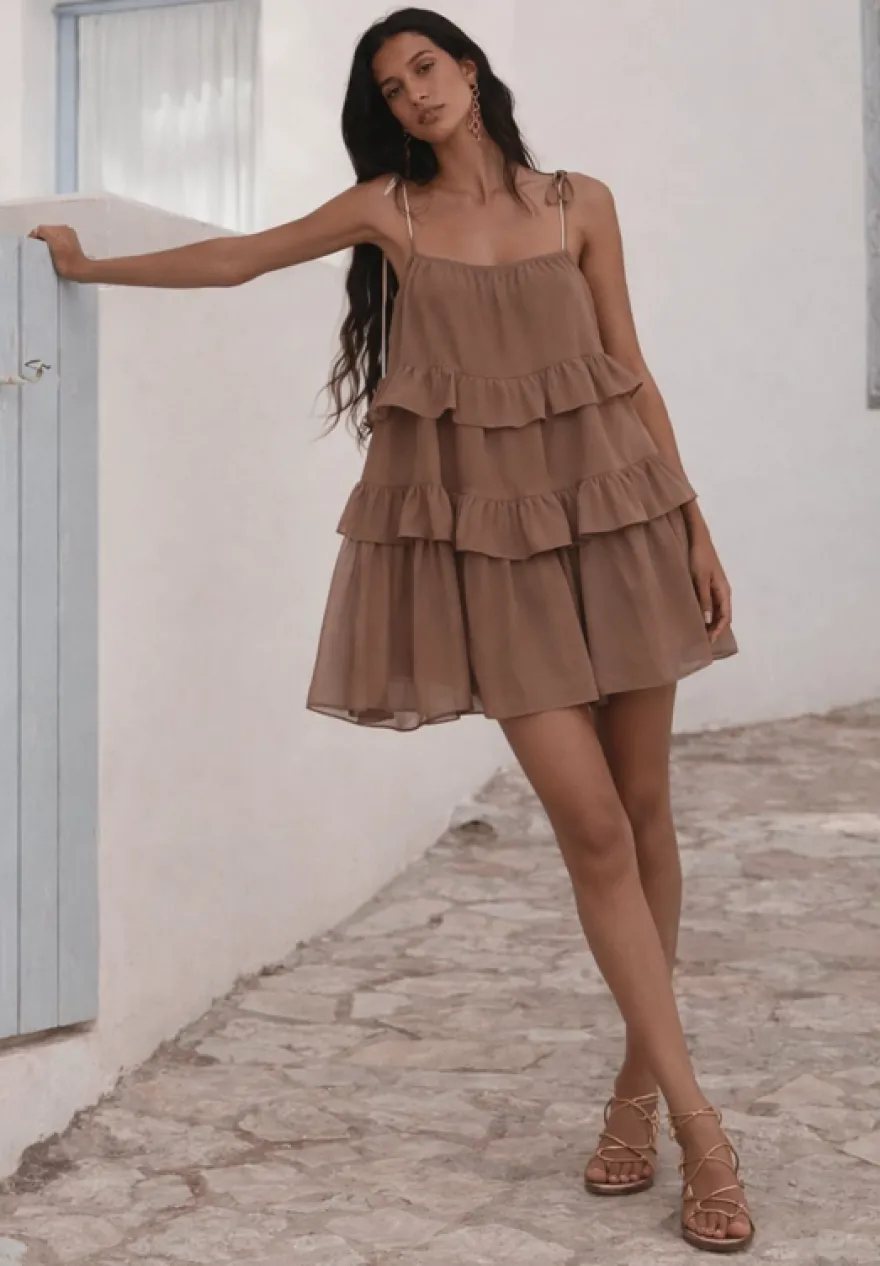TESSUTO GEORGETTE PURA SETA COLOR FANGO