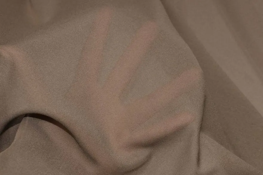 TESSUTO GEORGETTE PURA SETA COLOR FANGO