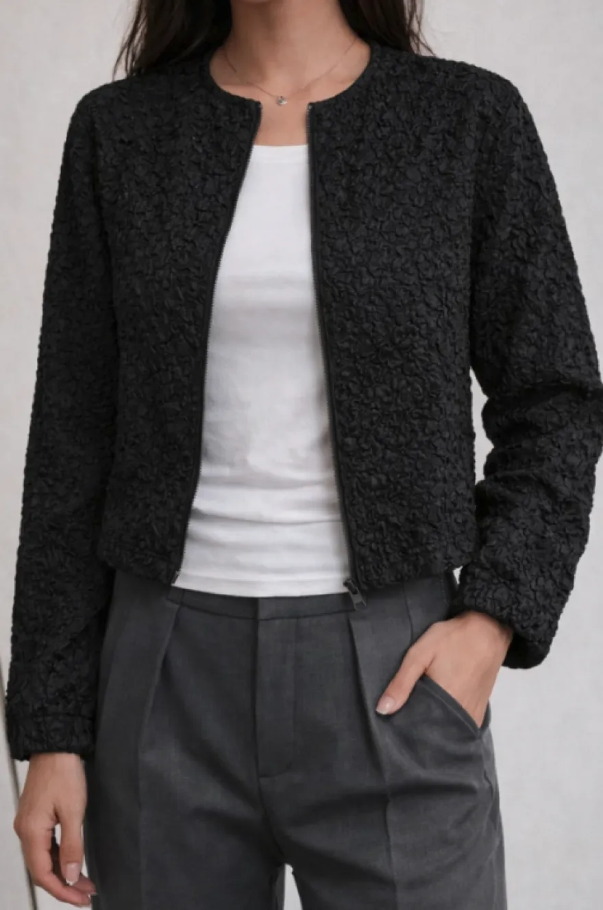 TESSUTO GOFFRATO STRETCH NERO