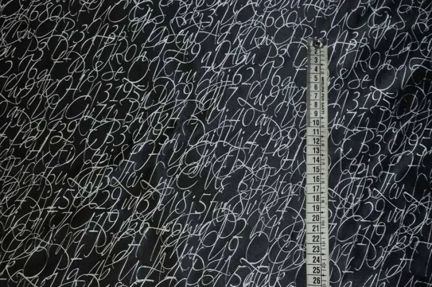 TESSUTO JACQUARD FANTASIA NERO ARGENTO 52