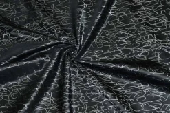TESSUTO JACQUARD FANTASIA NERO ARGENTO 52