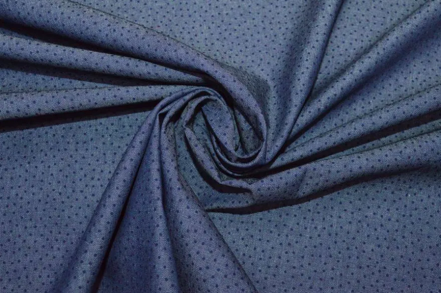 TESSUTO JEANS CHAMBRY CON MICRO POIS