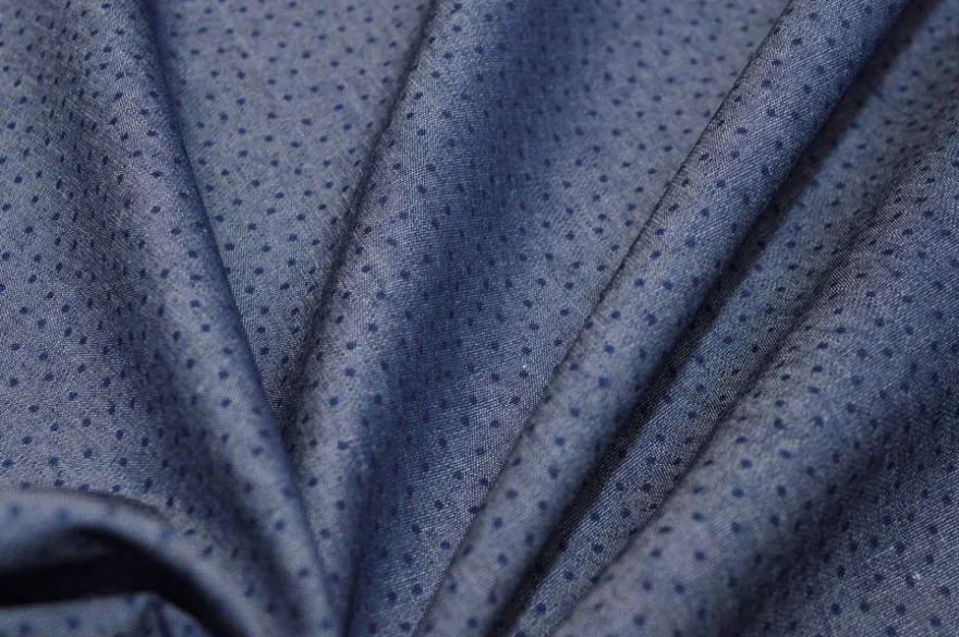 TESSUTO JEANS CHAMBRY CON MICRO POIS
