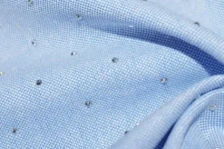 TESSUTO JEANS CON APPLICAZIONI STRASS