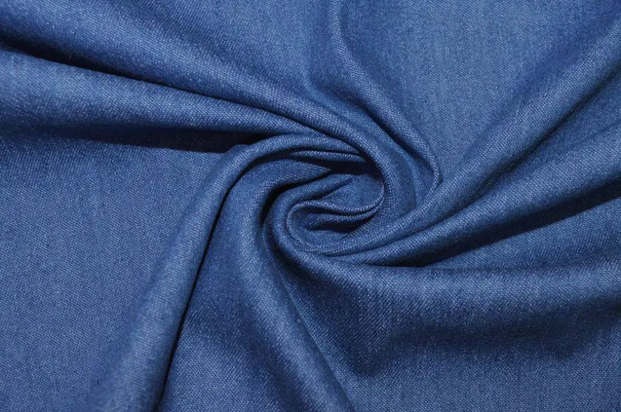 TESSUTO JEANS IN COTONE ELASTICIZZATO AZZURRO