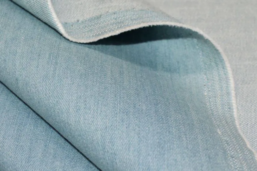 TESSUTO JEANS STRETCH AZZURRO CHIARO TRATTATO