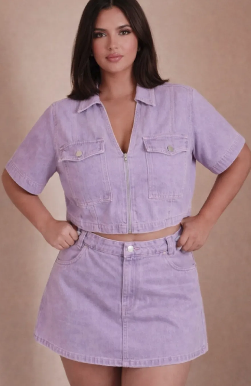 TESSUTO JEANS STRETCH LILLA