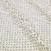 TESSUTO JERSEY DI PIZZO PANNA CON POIS NERI