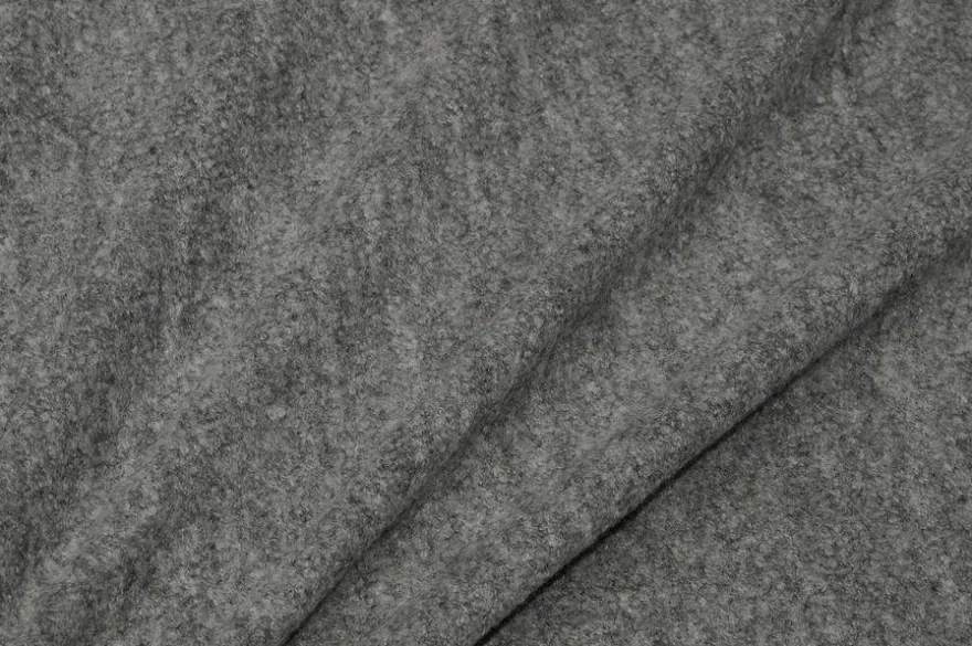 TESSUTO JERSEY LANA EFFETTO BOUCLE GRIGIO MELANGE