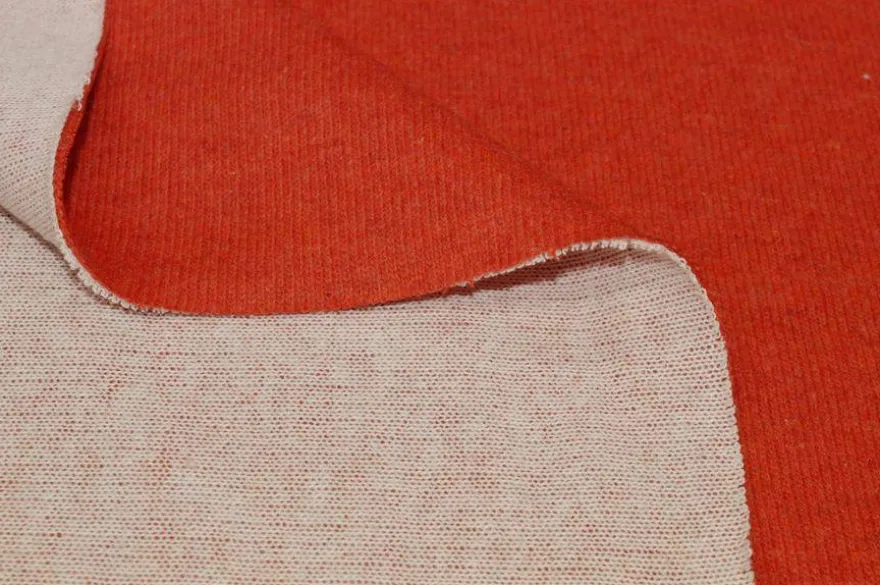TESSUTO JERSEY MISTO LANA COTONE ARANCIO