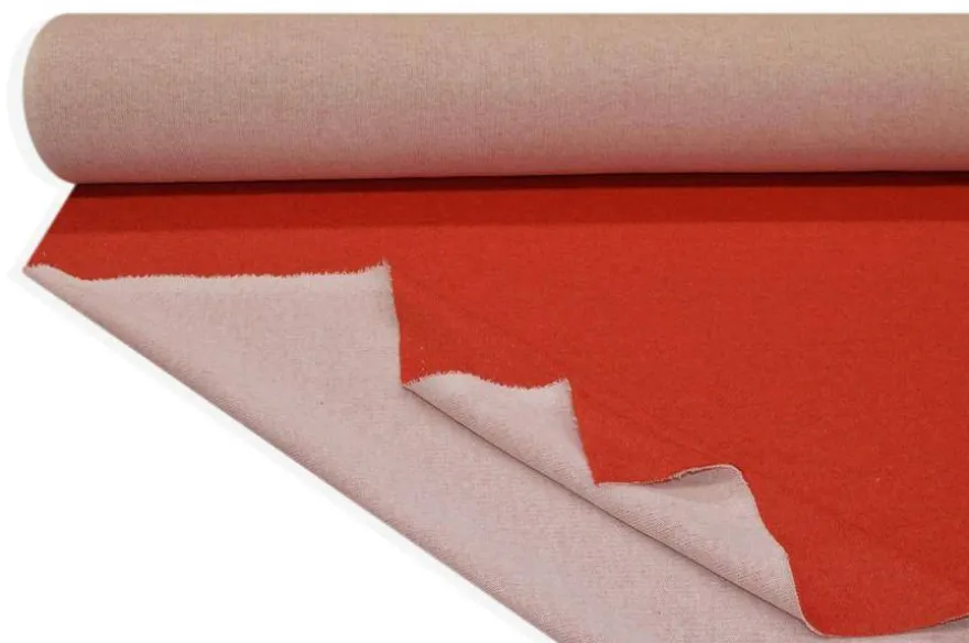 TESSUTO JERSEY MISTO LANA COTONE ARANCIO