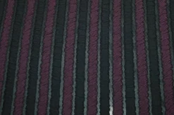 TESSUTO JERSEY NERO A RIGHE COLOR PRUGNA