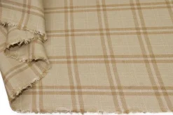 TESSUTO LANA LINO SCACCO BEIGE