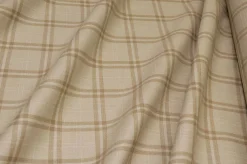 TESSUTO LANA LINO SCACCO BEIGE