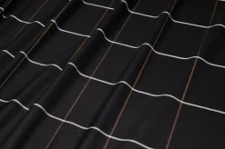 TESSUTO LANA STRETCH FINESTRATO NERO