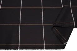 TESSUTO LANA STRETCH FINESTRATO NERO