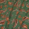 TESSUTO LYCRA BIELASTICA FANTASIA CASHMERE ARANCIO E VERDE