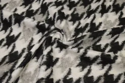 TESSUTO MAGLIA MISTO LANA PIED DE POULE BIANCO E NERO