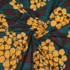 TESSUTO MAGLIA VISCOSA FIORI OCRA