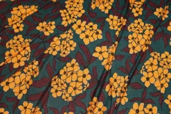 TESSUTO MAGLIA VISCOSA FIORI OCRA