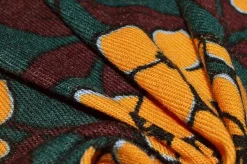 TESSUTO MAGLIA VISCOSA FIORI OCRA
