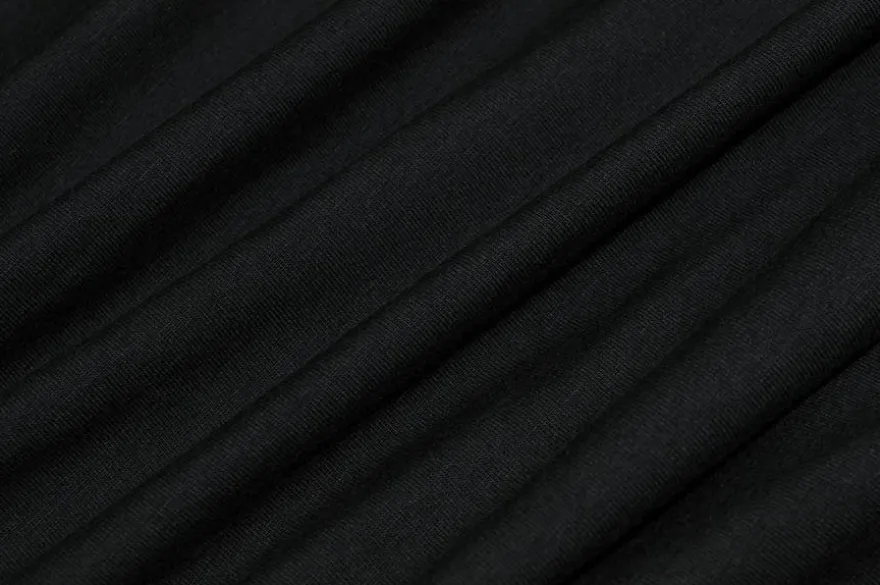 TESSUTO MAGLINA COTONE BIELASTICO NERO